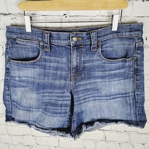 J. CREW | stretch denim raw hem jean shorts